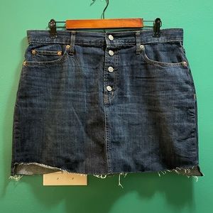 Gap distressed denim mini skirt